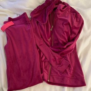 Lilly Pulitzer Velour Jumpsuit in Bordeaux Berry